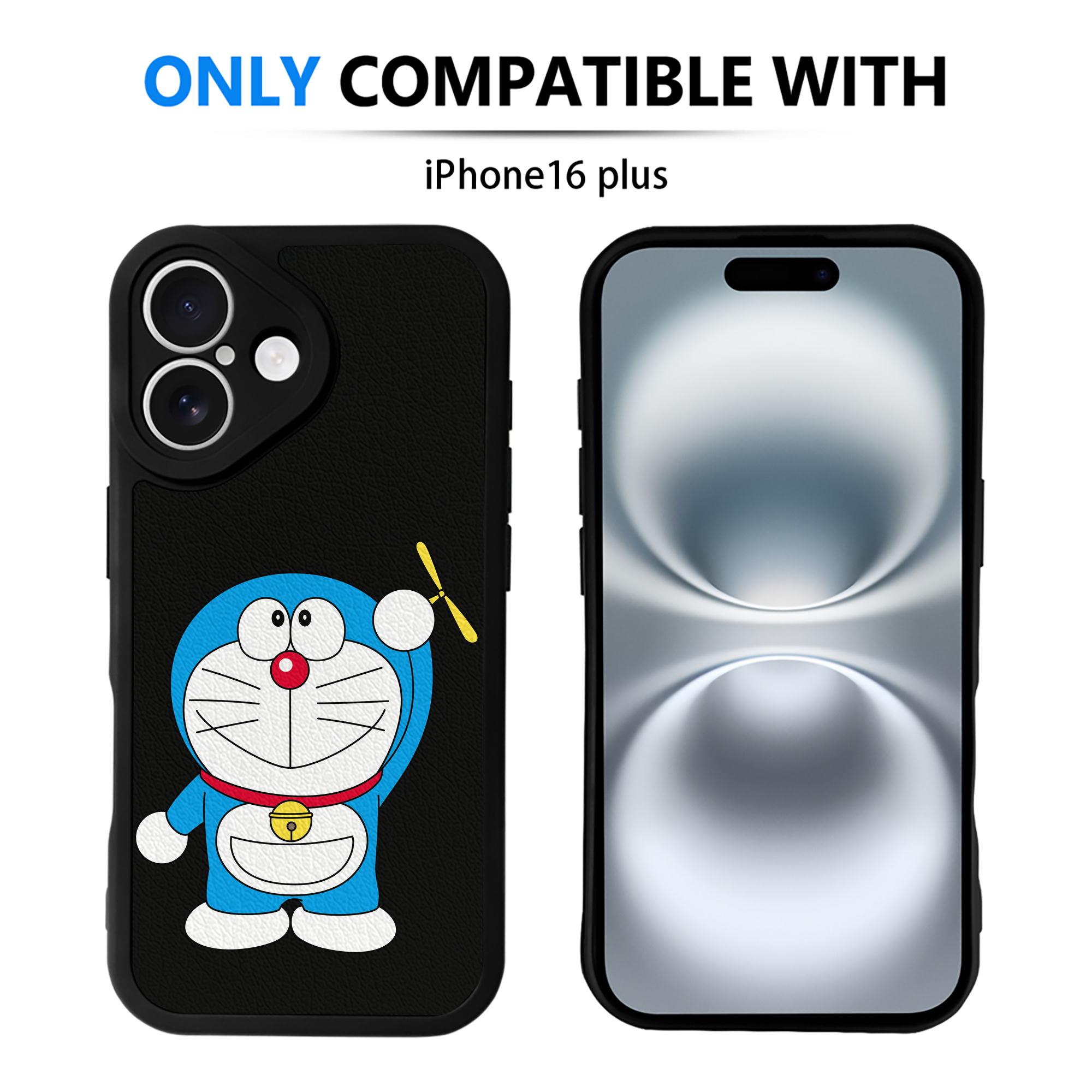 （画像用） ドラえもん Doraemon 【iPhone 16シリーズ対応】シリコンスマホケース（レザー調） 材質：シリコン